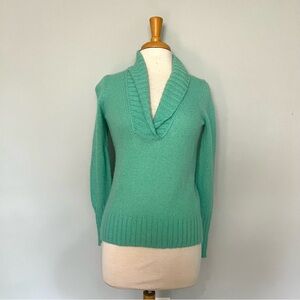 J Crew Factory Turquoise Vneck Pullover Sweater Size S